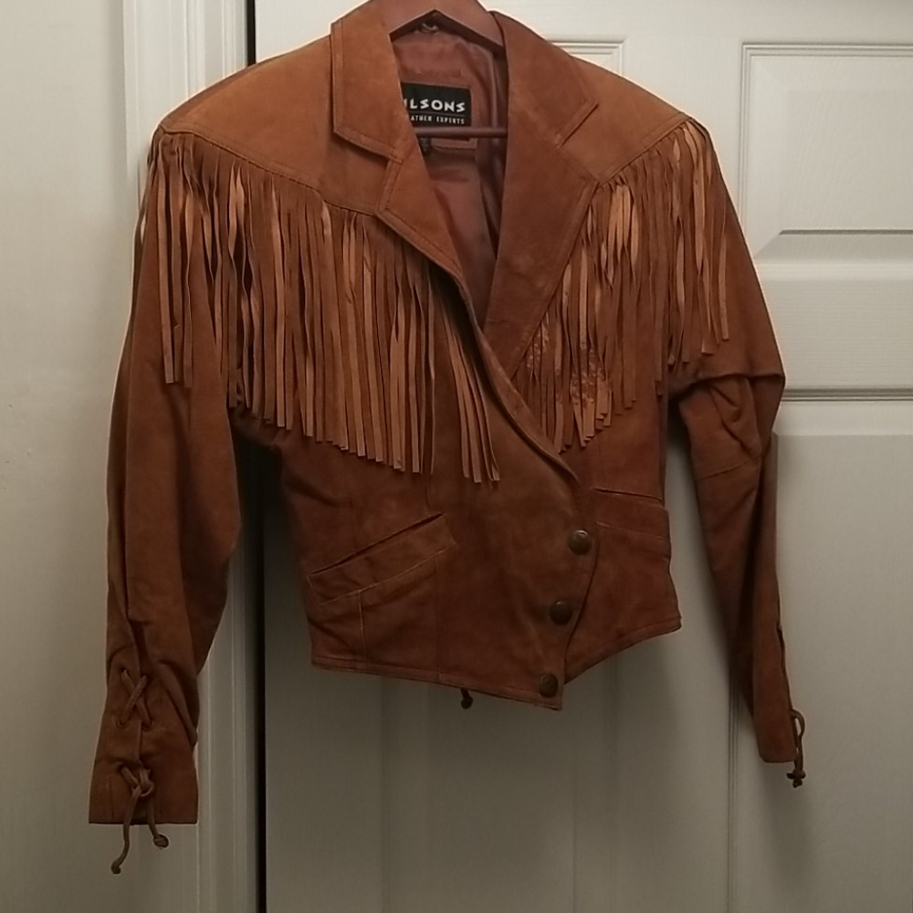 Rust colored Suede jacket with fringes